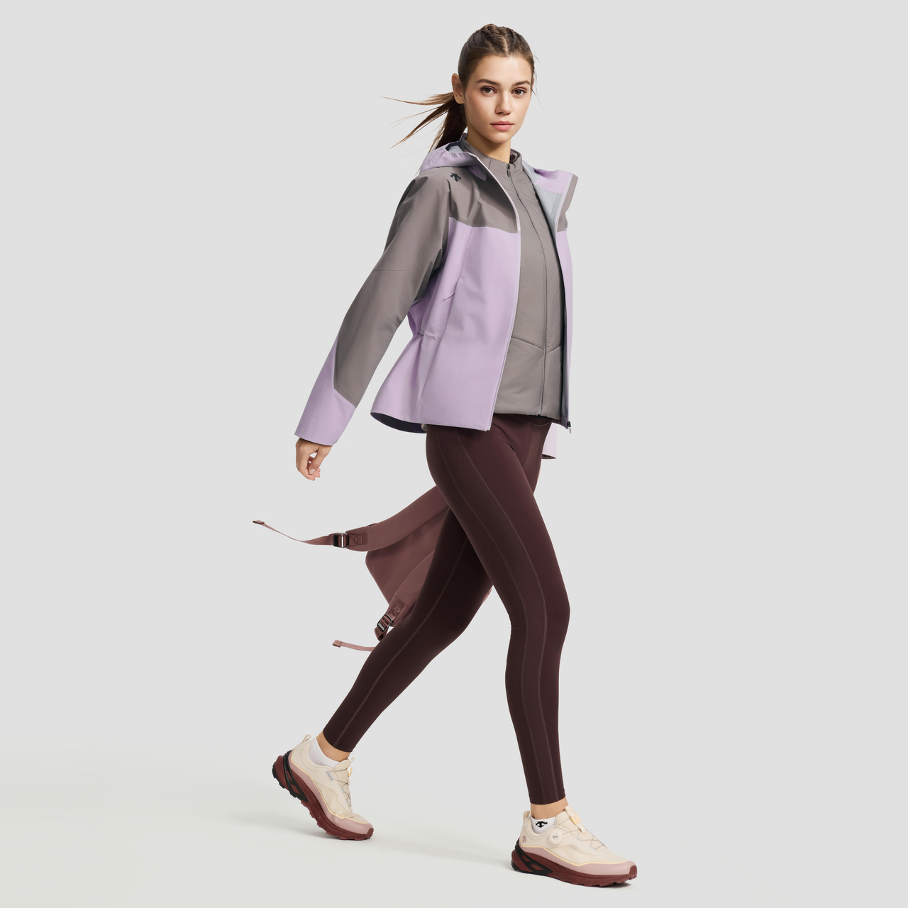 DESCENTE迪桑特F360防风防水透湿加棉内胆女士上衣两件套秋冬新品 - 图0