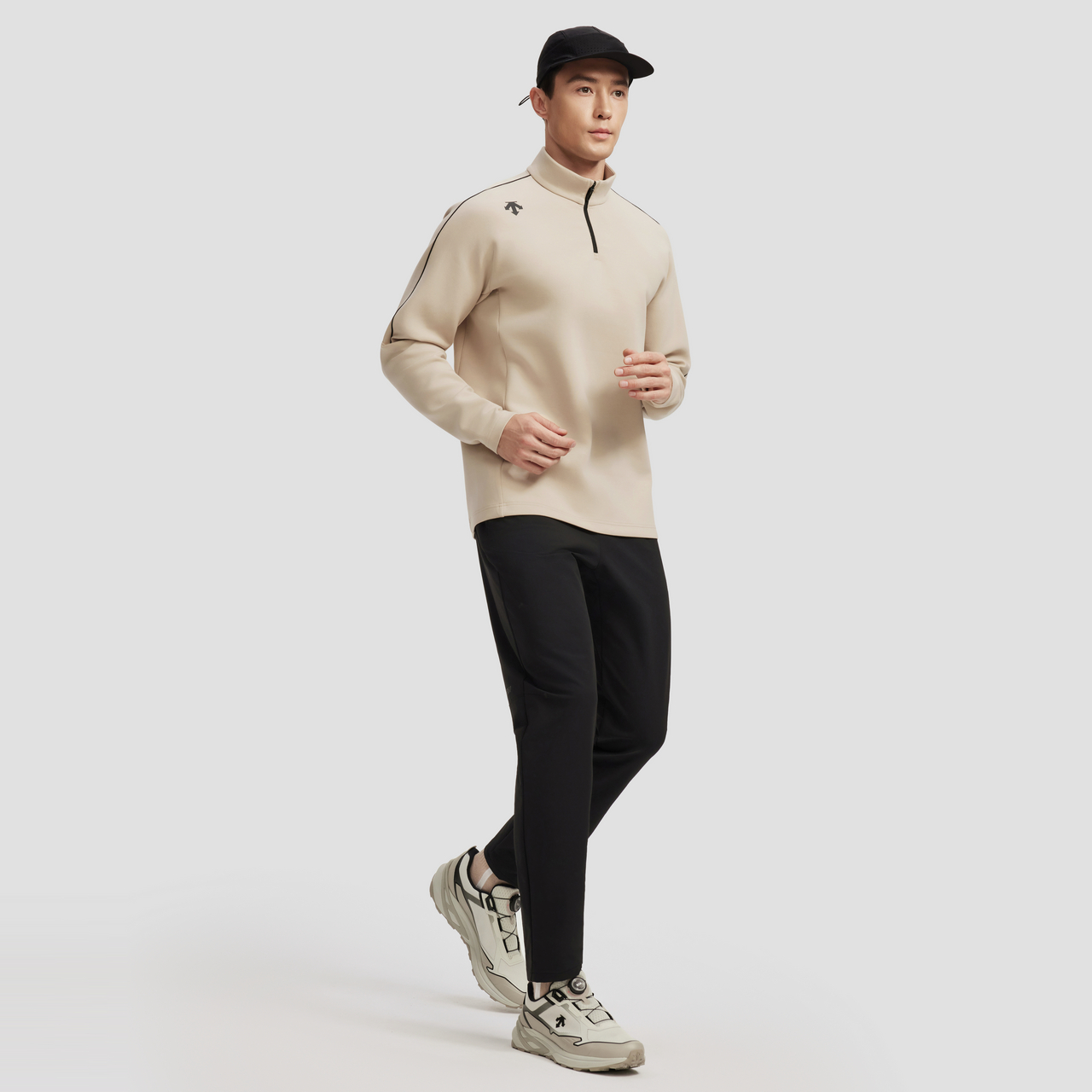 DESCENTE迪桑特RUNNING系列跑步运动健身男士半高领针织套头衫 - 图0