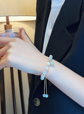 猫眼石ins潮小众贝壳网红女手链