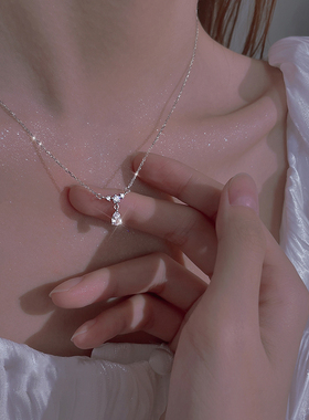 水滴锆石项链女锁骨链新潮
