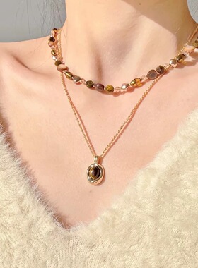 项链女秋冬叠戴高级感轻奢毛衣链