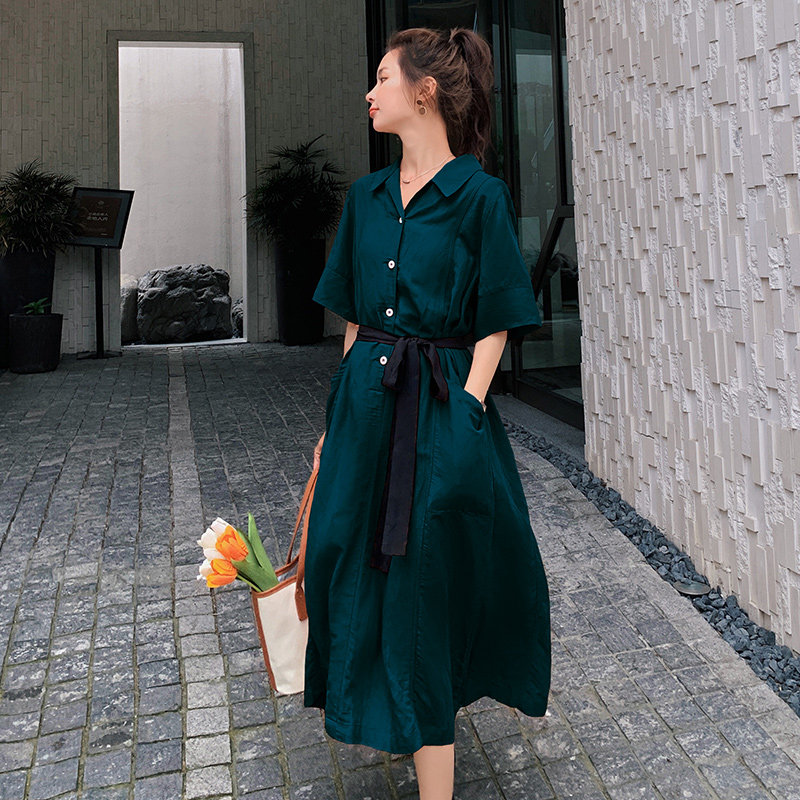 雪纺中长款2020年夏季长款显瘦长裙 潮洁服饰连衣裙