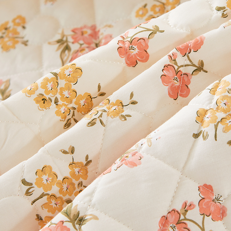 全棉花卉夹棉四季通用床罩床裙款纯棉加厚床单件带裙边的床围裙罩