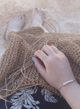 原创系列925银玫瑰淡水珍珠手链