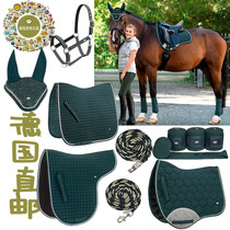 German direct mail new classic green lake hygroscopic and breathable stable saddle cushion ear hood tied with legs for a horse rope cage head