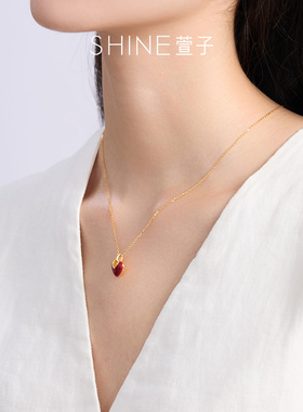 SHINE萱子镂空AB面小爱心项链