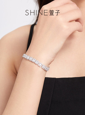 [汤圆TOYO][明星同款]SHINE萱子饰品半糖手链璀璨满钻手链DB