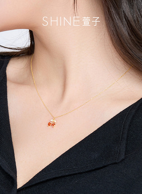 SHINE萱子甜美精致樱桃925银项链