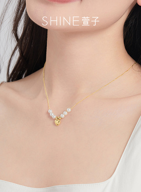 SHINE萱子轻奢感爱心珍珠项链