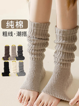 2 Double Loaded foot socks jacket Womens autumn winter thickened knitted long cylinder Sox leg sleeves Sox y2k Lefort footwear heaps stockings