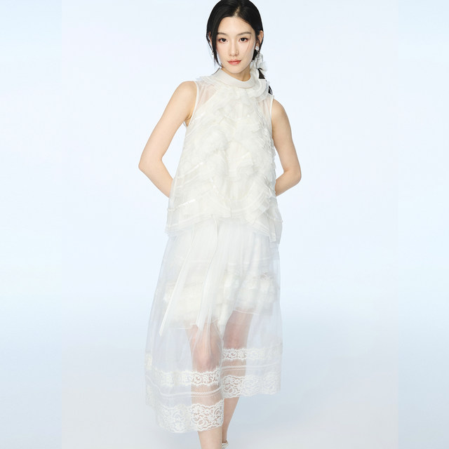 ດ້ານເທິງ feather ruffled stylish