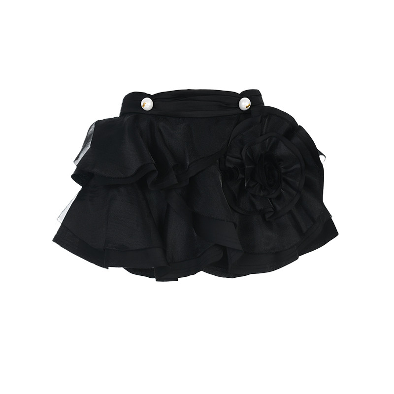 【祝绪丹同款】lefame拉飞姆时尚波嬉风花朵造型黑色半裙,淘宝优惠券,粉丝福利购,淘宝优惠卷