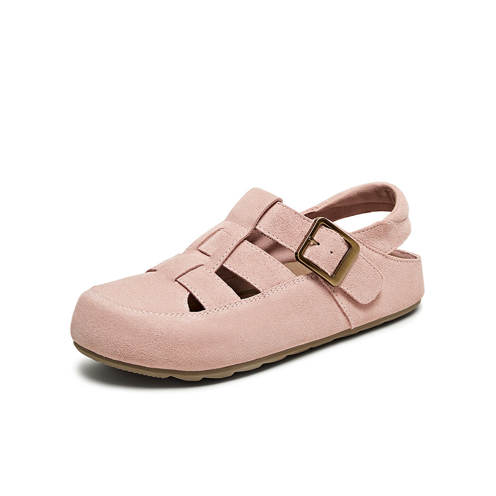 百思图2025夏季商场新款复古勃肯鞋猪笼鞋平底镂空女凉鞋D3006BH5,淘宝优惠券,粉丝福利购,淘宝优惠卷