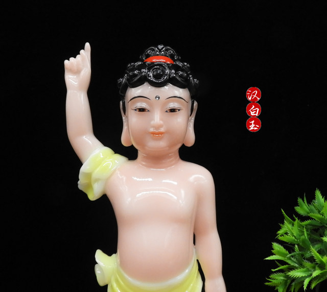 Baby Buddha home worship ornaments white marble