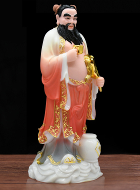 吕洞宾张果老何仙姑16寸汉白玉