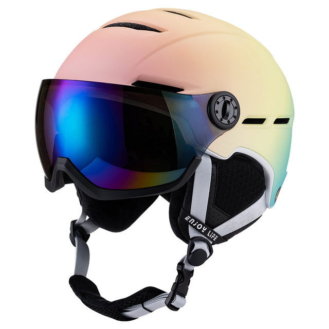 Explorer's new gradient color all-in-one goggles ski helmet for adults and men, sports warm ski helmet