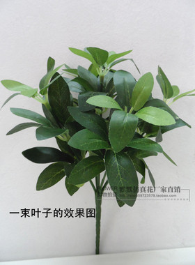 仿真植物叶子/5叉杜鹃叶/5叉罗汉草/植物墙装饰插花配叶