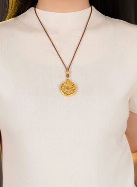黄金吊坠专用绳蜡皮绳挂绳黄金八宝吊坠罗盘挂绳平安手工佛头项链