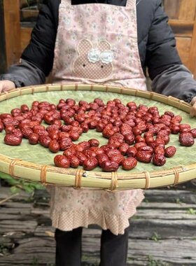 全竹青簸箕竹编编织筛子圆形无孔竹制品干货簸箕无孔青皮簸箕家用