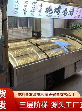 商用阶梯冷藏冷冻展示柜小型夜市摆摊串串凉菜展示三轮车移动冰柜