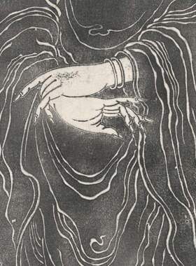 吴道子观音菩萨像真迹拓片古代书画仿古人物挂画竖幅复制品装饰画