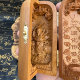 Taoist exquisitely carved jujube wood Nine Heavens Yingyuan Thunder Universalization Tianzun three-open jujube wood statue Lei Zu ornaments portable god