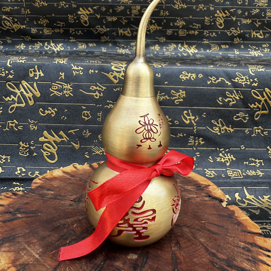 Taoist supplies Five Thunder Copper Gourd Brass Gourd Home Office Porch Opening Gift Copper Gourd Ornament