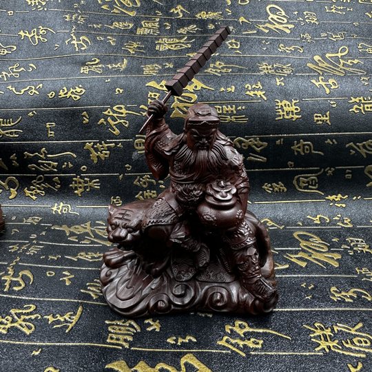 Taoist supplies lightning struck jujube wood Zhao Gongming statue Wu Cai God Zhao Gongjun statue Wu Cai God Zhao Gongming statue