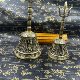 Taoist Supplies Copper Sanqing Bell Cloud Pattern Canopy Bell Tai Chi Three-pronged Bell Dharma Instrument Copper Sanqing Bell Taoist Supplies