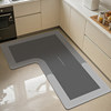 Kitchen floor mats 2026 new waterproof, oil-proof and anti-slip special floor mats, water-absorbent and dirt-resistant, wipeable and wash-free carpets, L-shaped