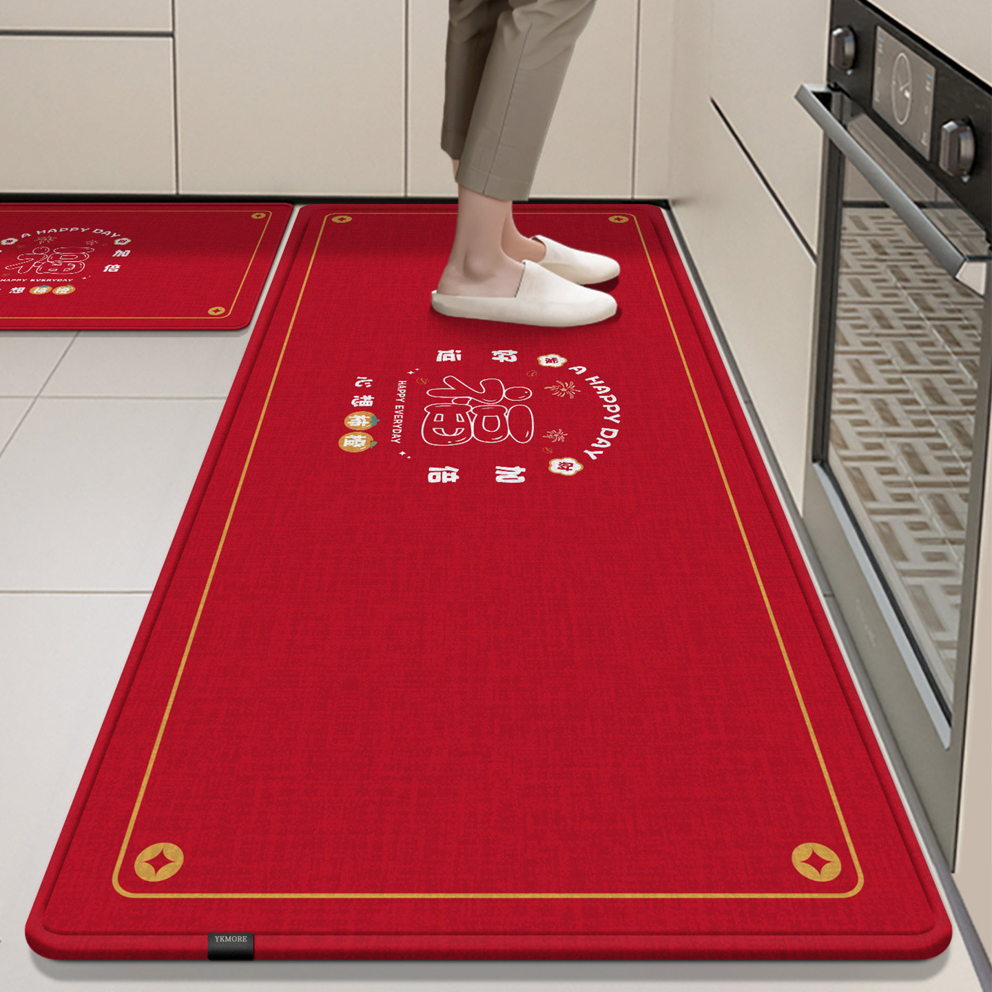 YKMORE厨房地垫防滑可擦免洗吸水吸油防水脚垫子2026新款家用地毯,淘宝优惠券,粉丝福利购,淘宝优惠卷