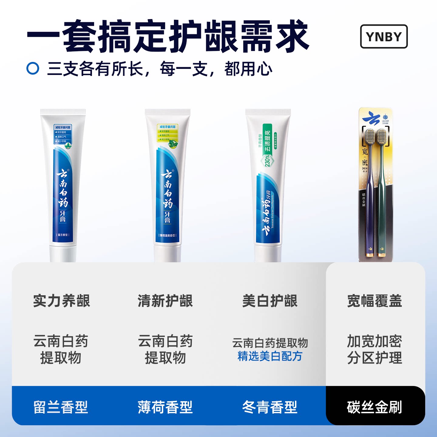 【王一博同款】云南白药牙膏组合成人美白牙齿牙刷正品官方旗舰店