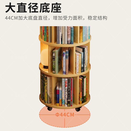 旋转置物架可移动带轮子落地家用简易储物多层玩具书架收纳架书柜 - 图3