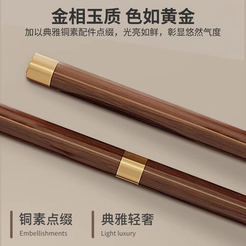 轻奢实木衣帽架落地卧室家用新中式办公室挂衣杆立式挂衣架挂包架 - 图0