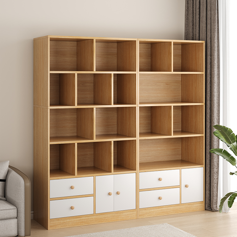 Saifu bookshelf storage rack floor bookcase with door