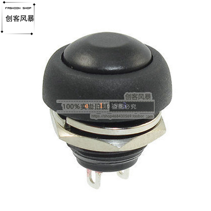 迷你开关12mm防水瞬间按钮关闭/开启夏德尔250V10A黑蓝红白绿黄色 - 图0