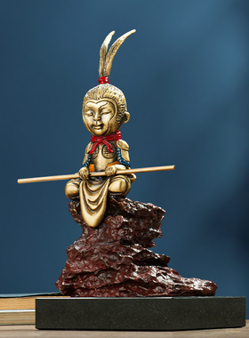 齐天大圣创意桌面摆件纯黄铜孙悟空孙行者日常送礼斗战胜佛卡通