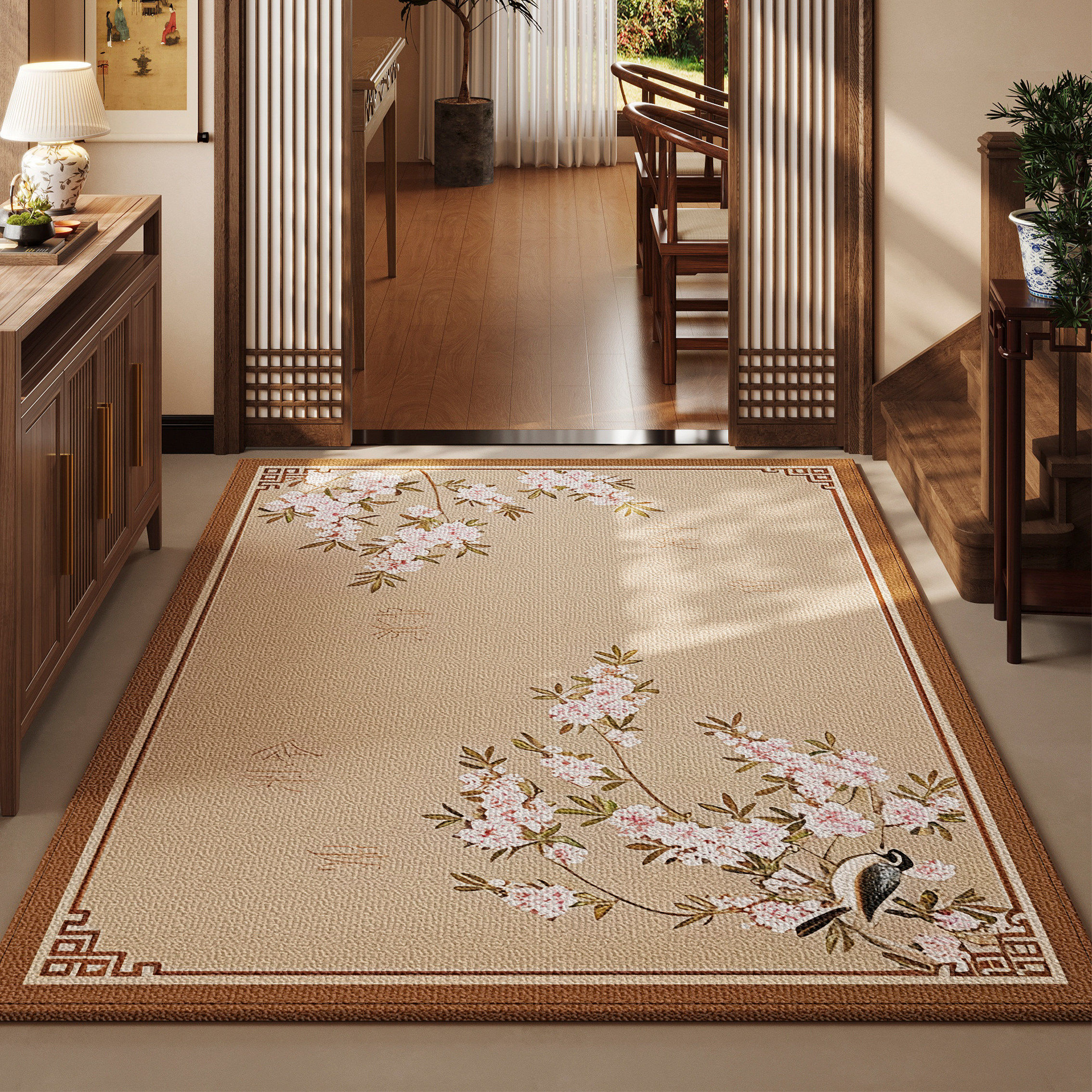 中式地垫入户门进门地毯门口家用门垫防滑客厅入户高级脚垫可定制,淘宝优惠券,粉丝福利购,淘宝优惠卷