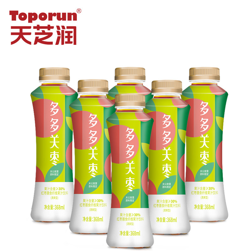 天芝润红枣果汁多多关枣6瓶装整箱 toporun天芝润果味/风味饮料