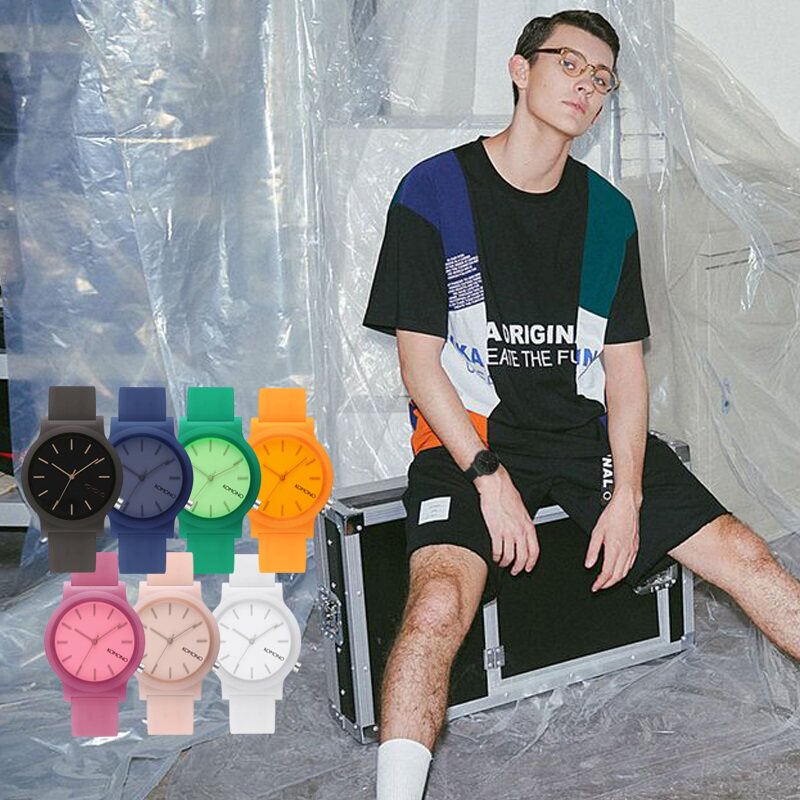 【彩色硅胶+50m防水】komono石英表 克莫诺欧美腕表