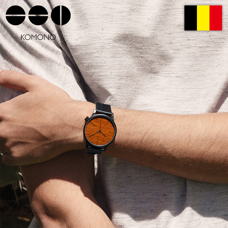 【木纹表盘】komono男士复古石英表 克莫诺欧美腕表
