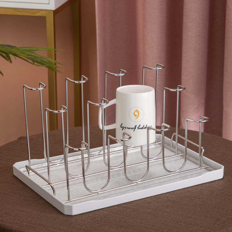 杯子收纳架不锈钢杯架托盘倒挂架客厅8杯架沥水架12杯架子置物架,淘宝优惠券,粉丝福利购,淘宝优惠卷