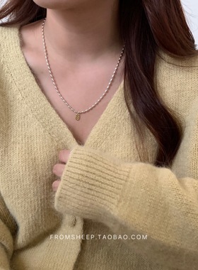 FromSheep米粒字母牌项链女日韩
