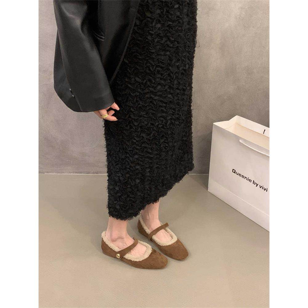 香港平底绒面豹纹单鞋女鞋子2025新款秋季加绒毛毛鞋玛丽珍棉鞋,淘宝优惠券,粉丝福利购,淘宝优惠卷