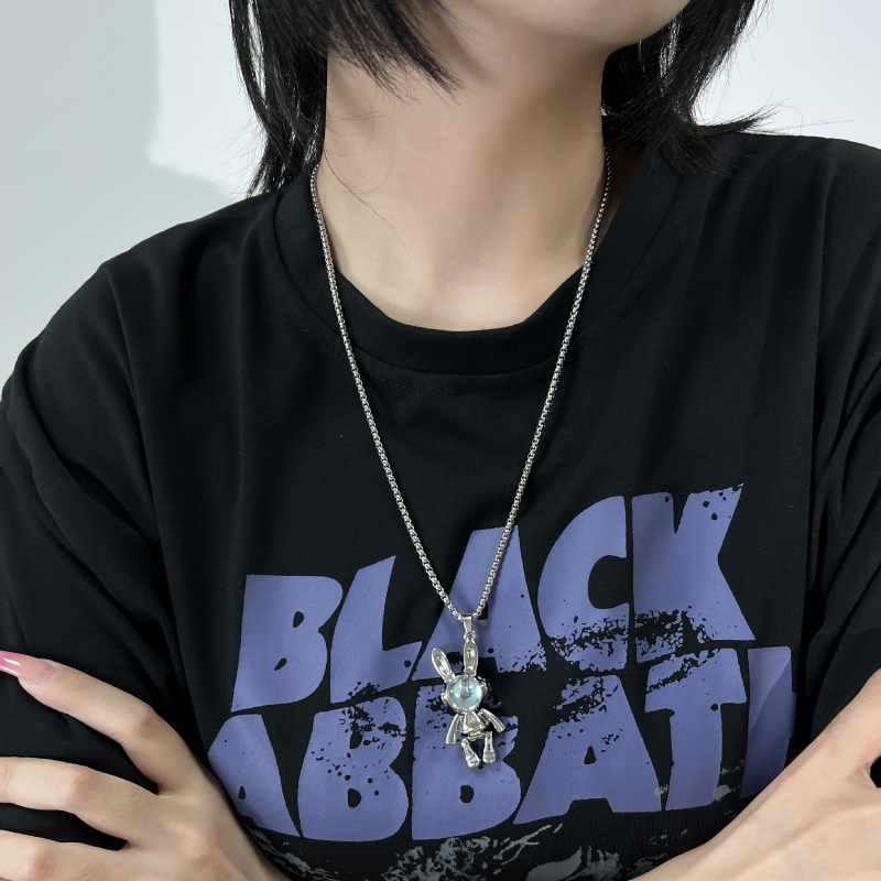 KANSAI可爱机械兔项链女小众个性冷淡风毛衣链卫衣链秋冬新款配饰 - 图1