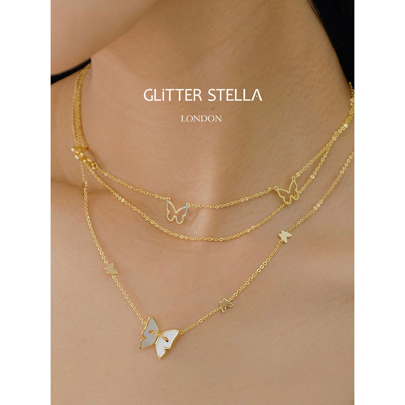 【施薇靓同款】GLITTER STELLA仙女气质倾心蝴蝶贝母项链套装 - 图0