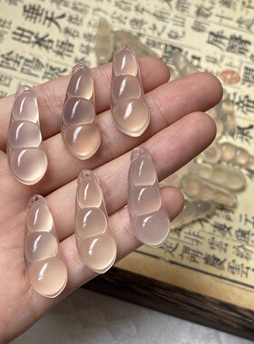 天然玉髓吊坠祥云相思豆蝴蝶莲花如意时尚情侣款玉石手工编织项链