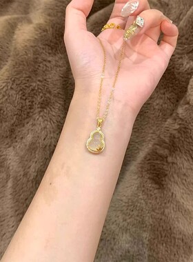 竹报禄葫芦项链和田玉髓女生轻奢高级感吊坠首饰送妈妈饰品