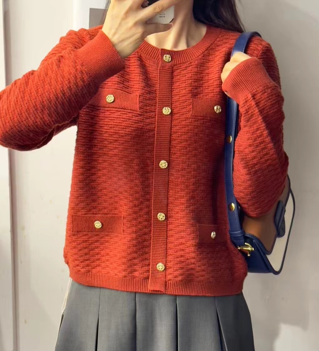 圣仕莲8121 气质OL小香风短款套头毛衣女显瘦针织衫上衣打底毛衫T - 图0