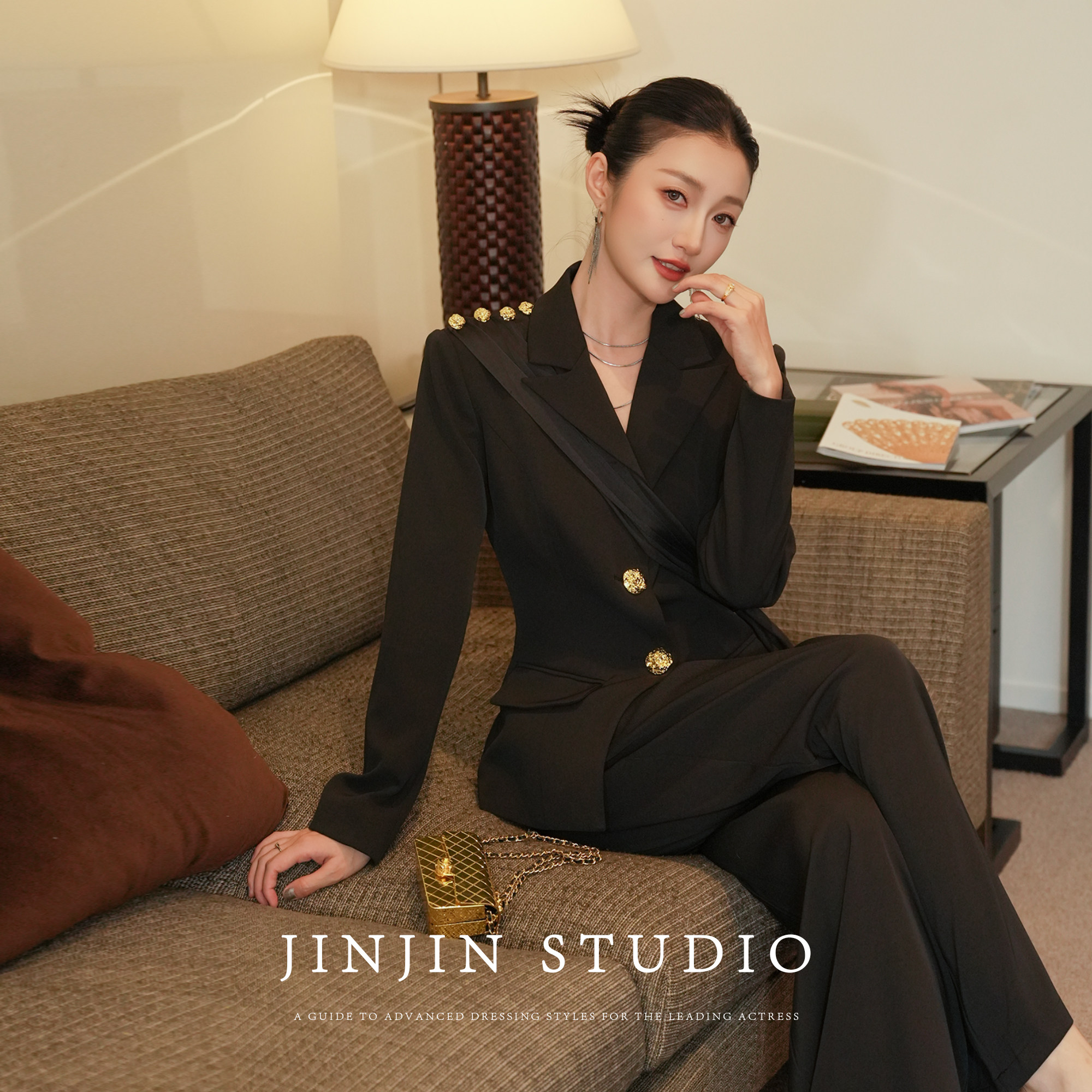 MD进进原创【优雅晚宴】2025早秋新品气质设计感西服阔腿裤套装,淘宝优惠券,粉丝福利购,淘宝优惠卷